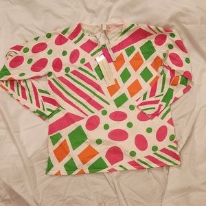 NWT Debra deRoo Pink and Green top - SZ Small